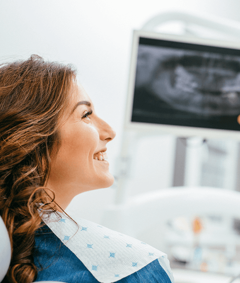 woman in dentist office