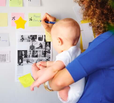 mom with baby scheduling appointment