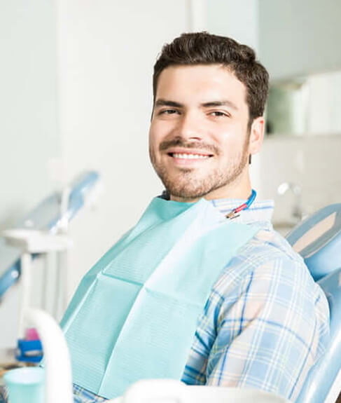 man in dental chair