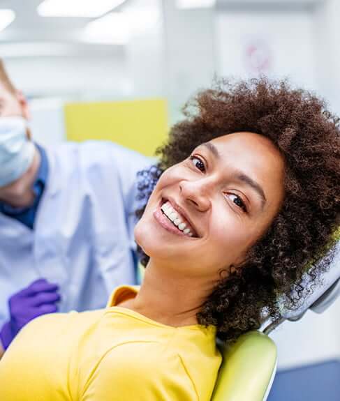 woman in dental chair