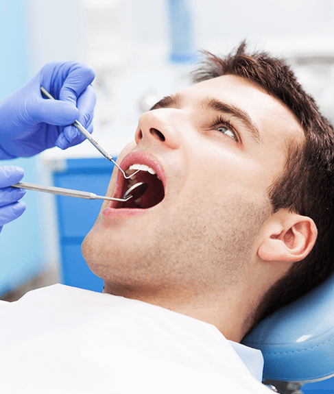 man at the dentist